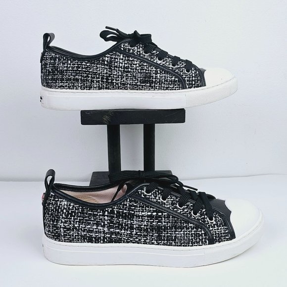 Kate Spade Avery Tweed Scallop Lace-up Sneaker, Sz 7.5 - Picture 8 of 12